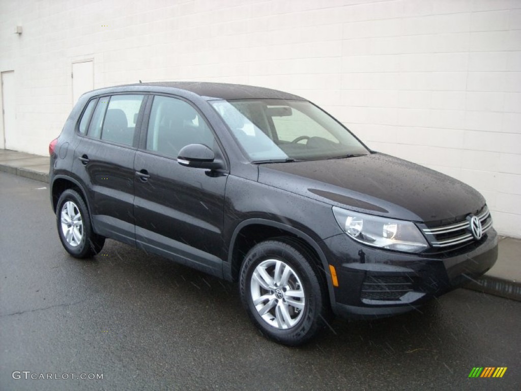 2012 Tiguan S 4Motion - Deep Black Metallic / Black photo #3