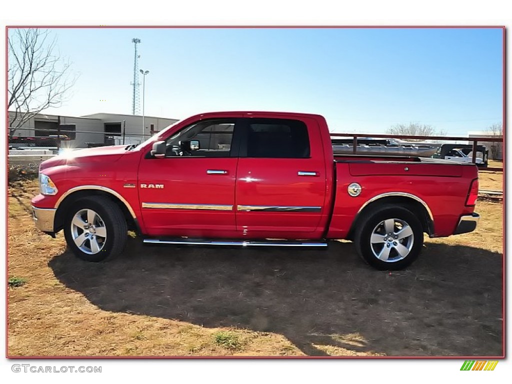 2009 Ram 1500 Big Horn Edition Crew Cab - Flame Red / Dark Slate/Medium Graystone photo #3