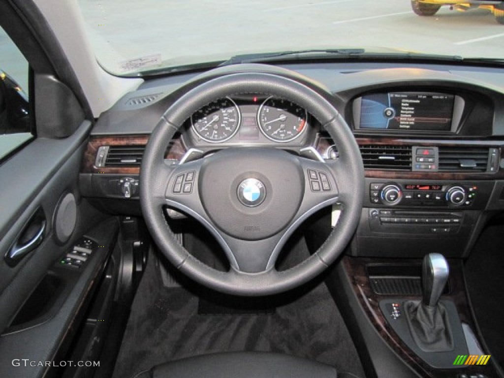 2011 BMW 3 Series 335i Sedan Black Steering Wheel Photo #74913435