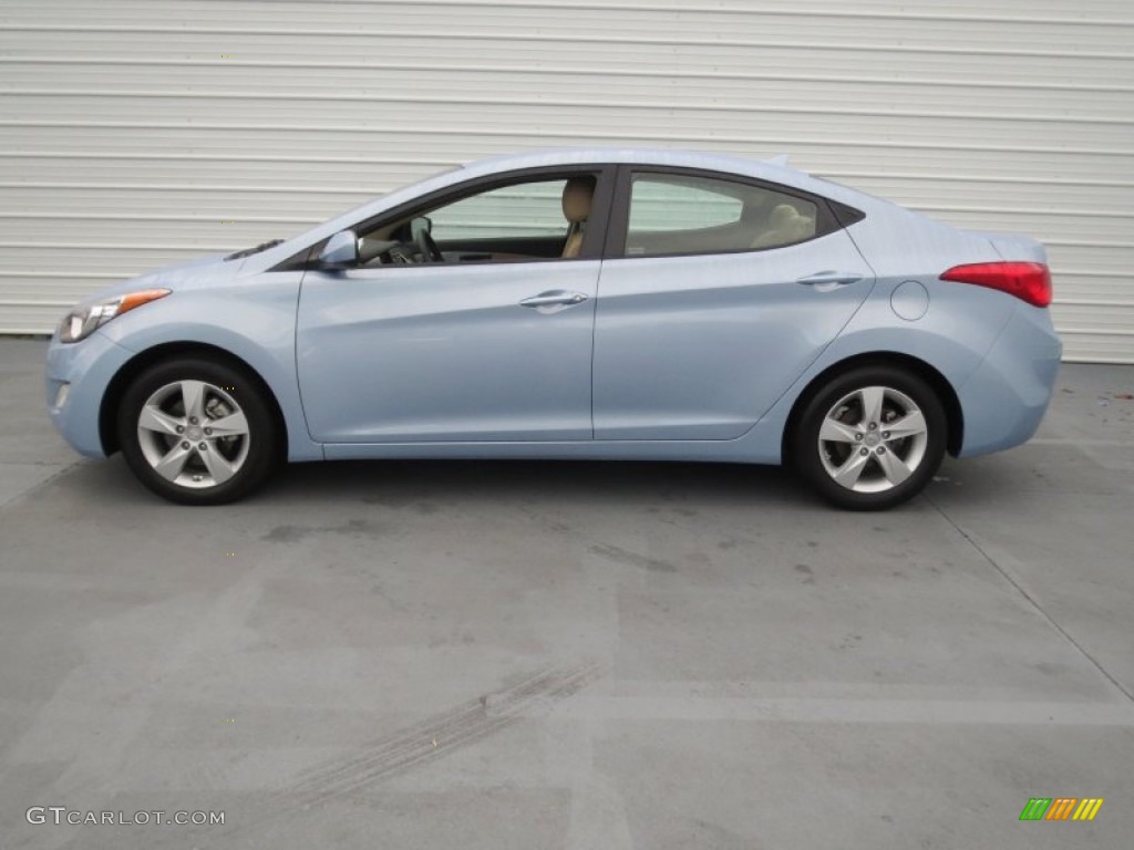 2012 Elantra GLS - Blue Sky Metallic / Beige photo #5