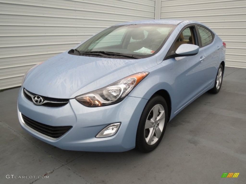 2012 Elantra GLS - Blue Sky Metallic / Beige photo #6