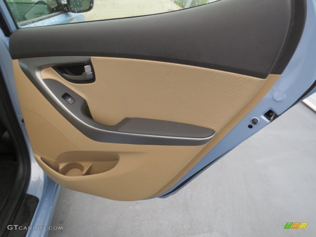 2012 Elantra GLS - Blue Sky Metallic / Beige photo #24