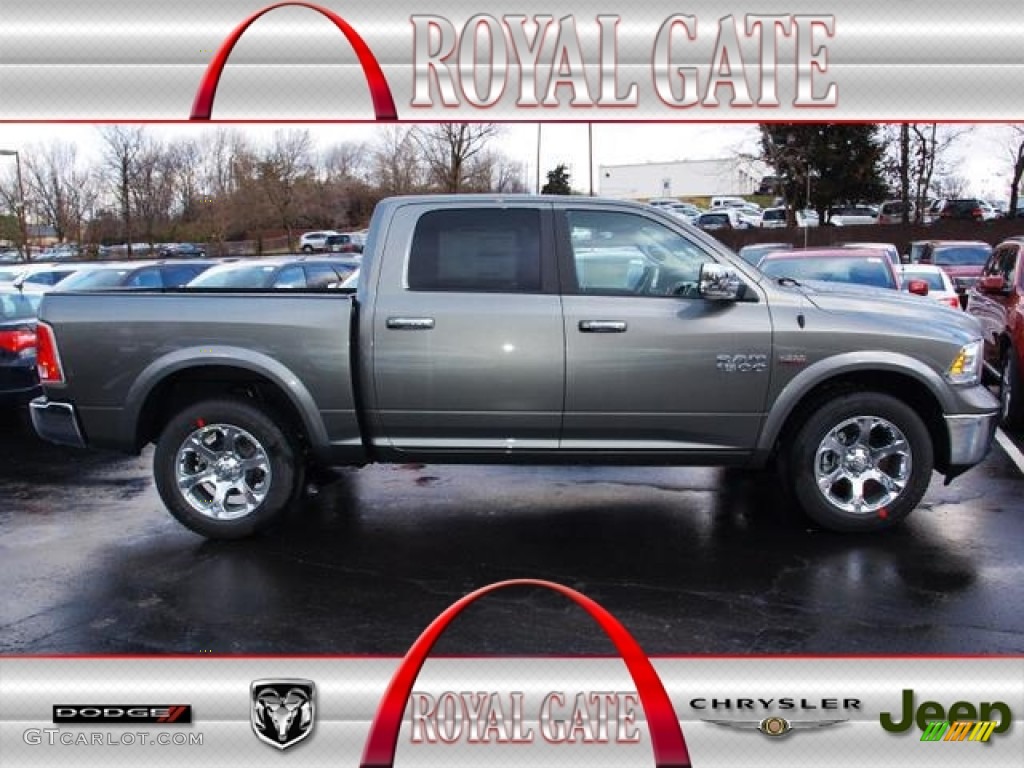 2013 1500 Laramie Crew Cab 4x4 - Mineral Gray Metallic / Black photo #1