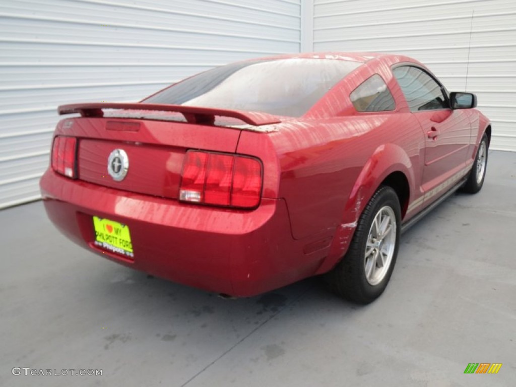 2005 Mustang V6 Premium Coupe - Redfire Metallic / Medium Parchment photo #3