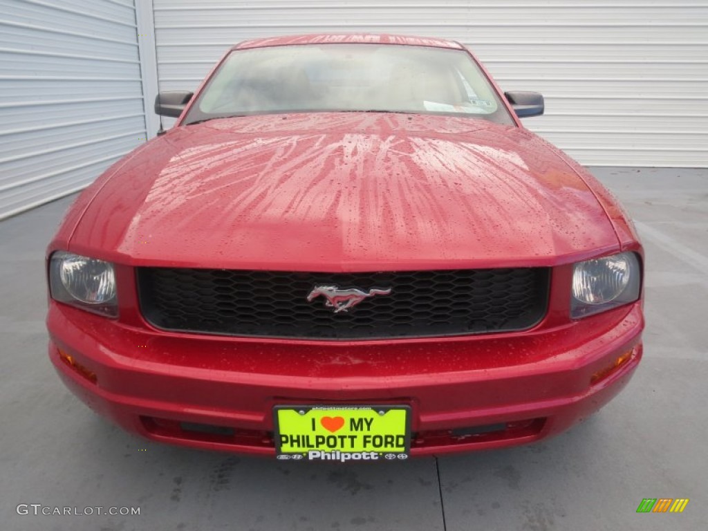 2005 Mustang V6 Premium Coupe - Redfire Metallic / Medium Parchment photo #7