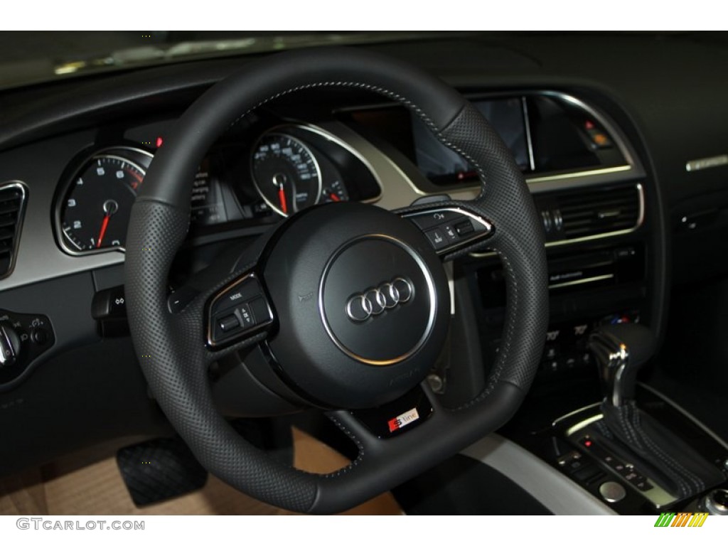 2013 Audi A5 2.0T quattro Coupe Black Steering Wheel Photo #74917859