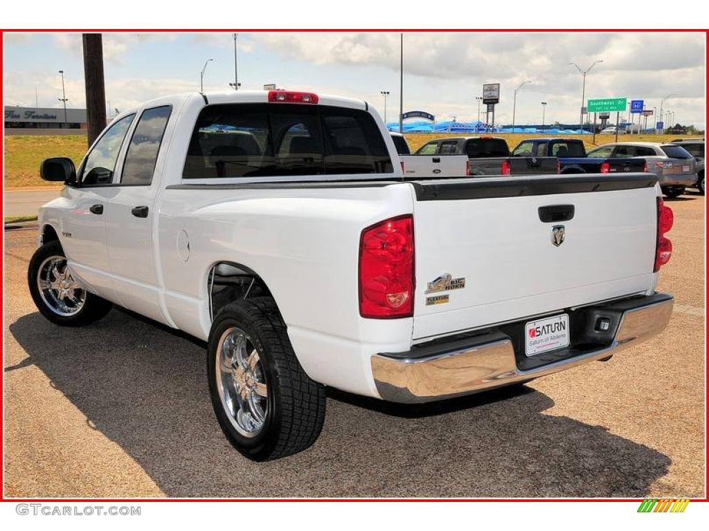 2008 Ram 1500 SLT Quad Cab - Bright White / Khaki photo #3