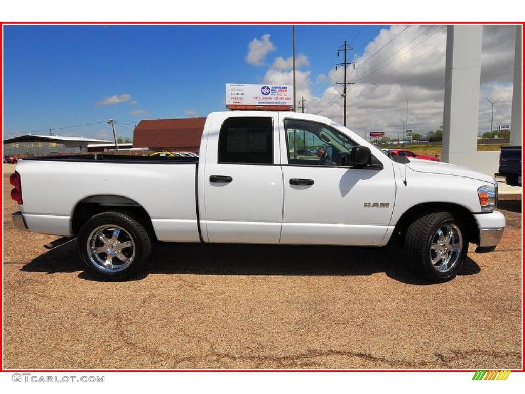 2008 Ram 1500 SLT Quad Cab - Bright White / Khaki photo #8