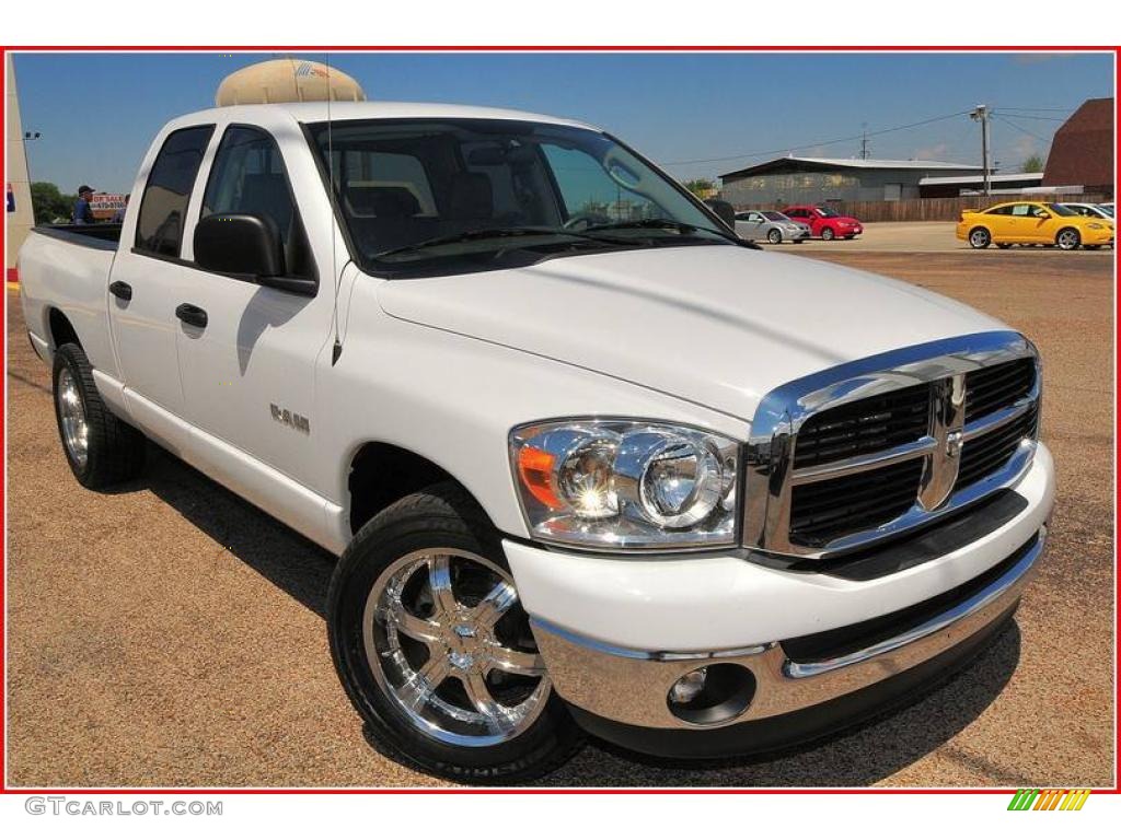 2008 Ram 1500 SLT Quad Cab - Bright White / Khaki photo #9