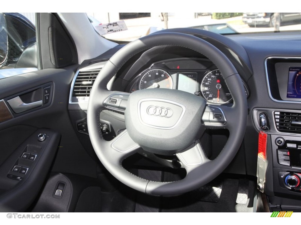 2013 Audi Q5 2.0 TFSI quattro Black Steering Wheel Photo #74918691