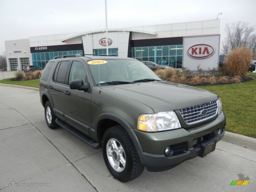 2003 Explorer XLT 4x4 - Estate Green Metallic / Graphite Grey photo #1