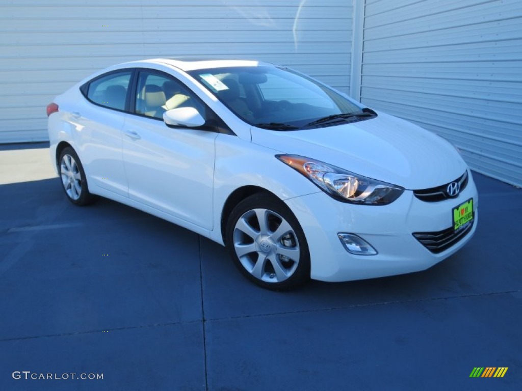 2013 Elantra Limited - Shimmering White / Beige photo #1