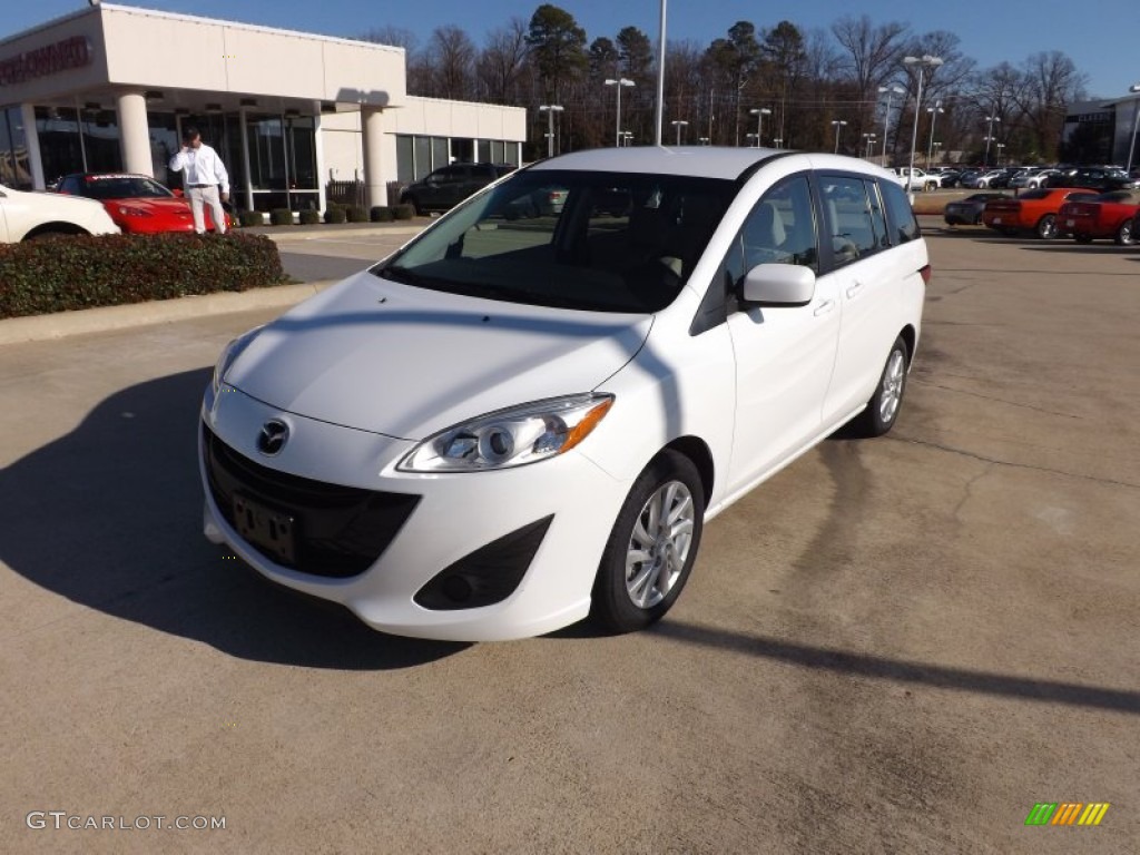 2012 MAZDA5 Sport - Crystal White Pearl Mica / Sand photo #1
