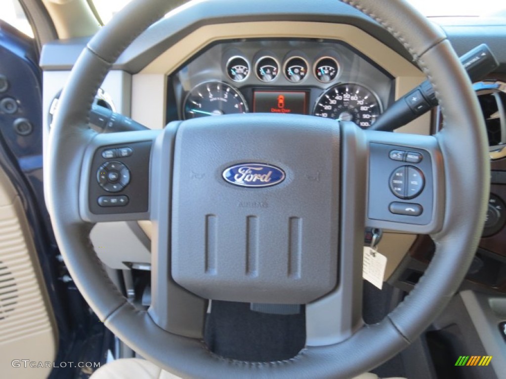 2013 Ford F350 Super Duty Lariat Crew Cab 4x4 Adobe Steering Wheel Photo #74924160