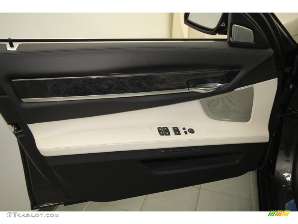 2013 BMW 7 Series 750Li Sedan Ivory White/Black Door Panel Photo #74925991