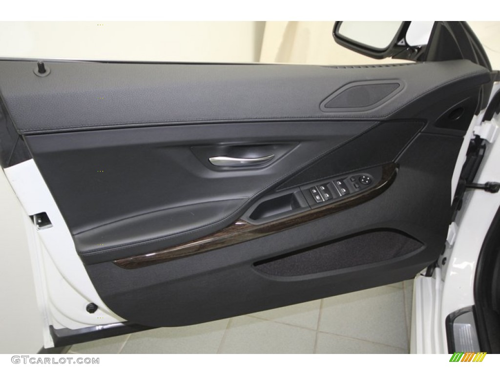 2013 BMW 6 Series 650i Gran Coupe Black Door Panel Photo #74927234