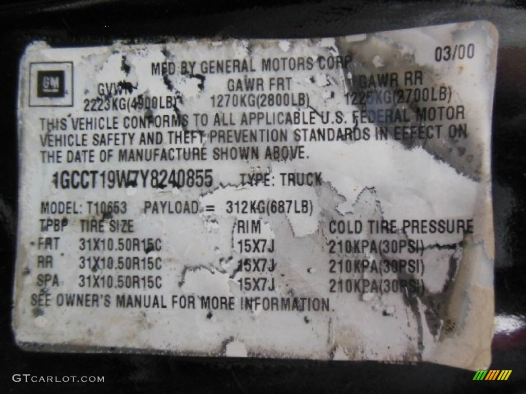 2000 S10 LS Extended Cab 4x4 - Onyx Black / Graphite photo #15