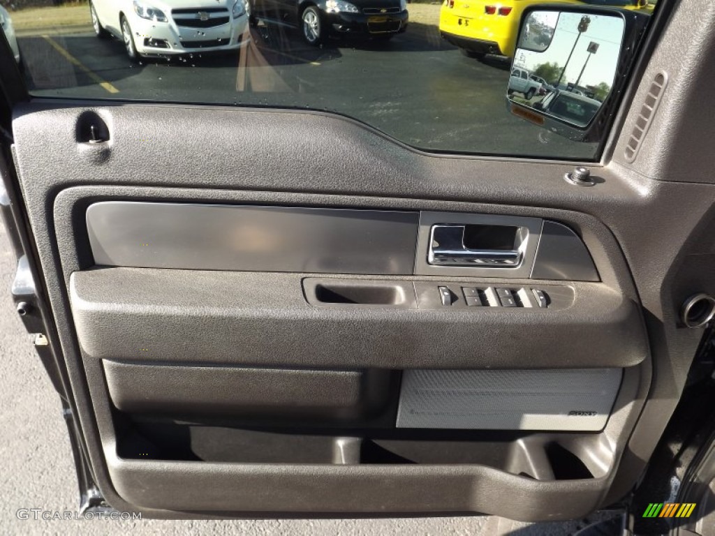 2012 Ford F150 SVT Raptor SuperCrew 4x4 Raptor Black Leather/Cloth Door Panel Photo #74929927