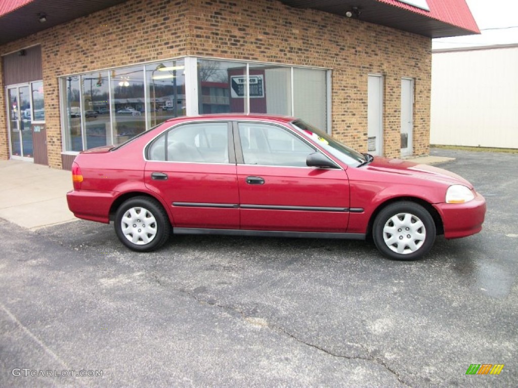 1998 Civic LX Sedan - Inza Red Pearl / Gray photo #2