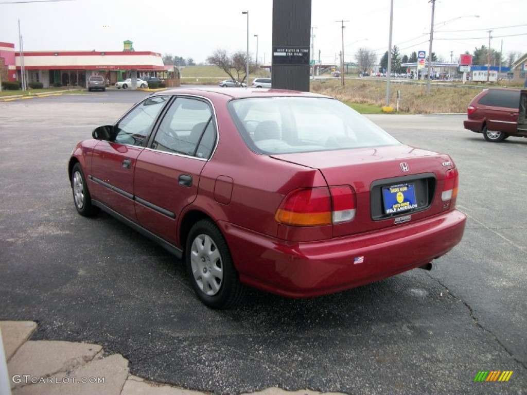 1998 Civic LX Sedan - Inza Red Pearl / Gray photo #3