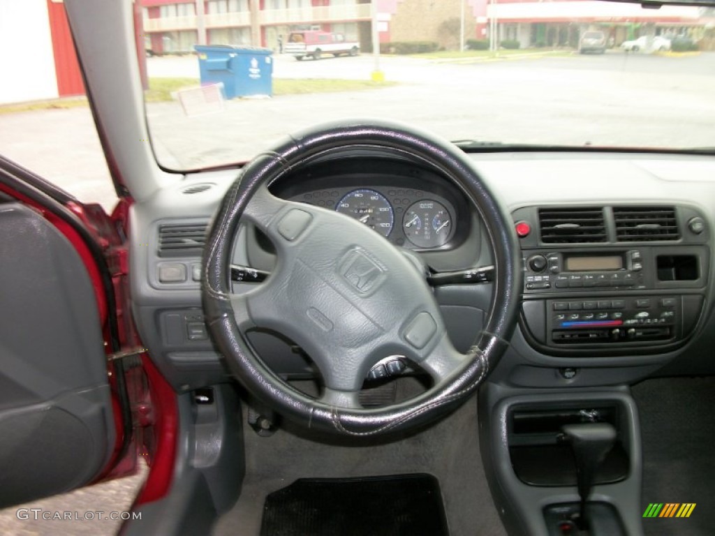 1998 Civic LX Sedan - Inza Red Pearl / Gray photo #4