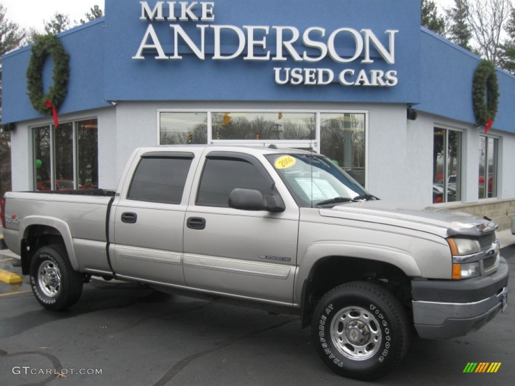 2004 Silverado 2500HD LT Crew Cab 4x4 - Silver Birch / Dark Charcoal photo #1