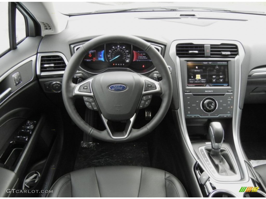 2013 Ford Fusion Titanium Charcoal Black Dashboard Photo #74932193
