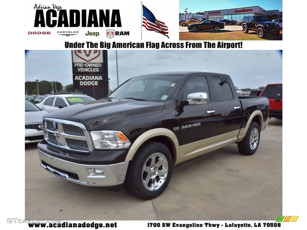 2011 Ram 1500 Laramie Crew Cab - Rugged Brown Pearl / Light Pebble Beige/Bark Brown photo #1