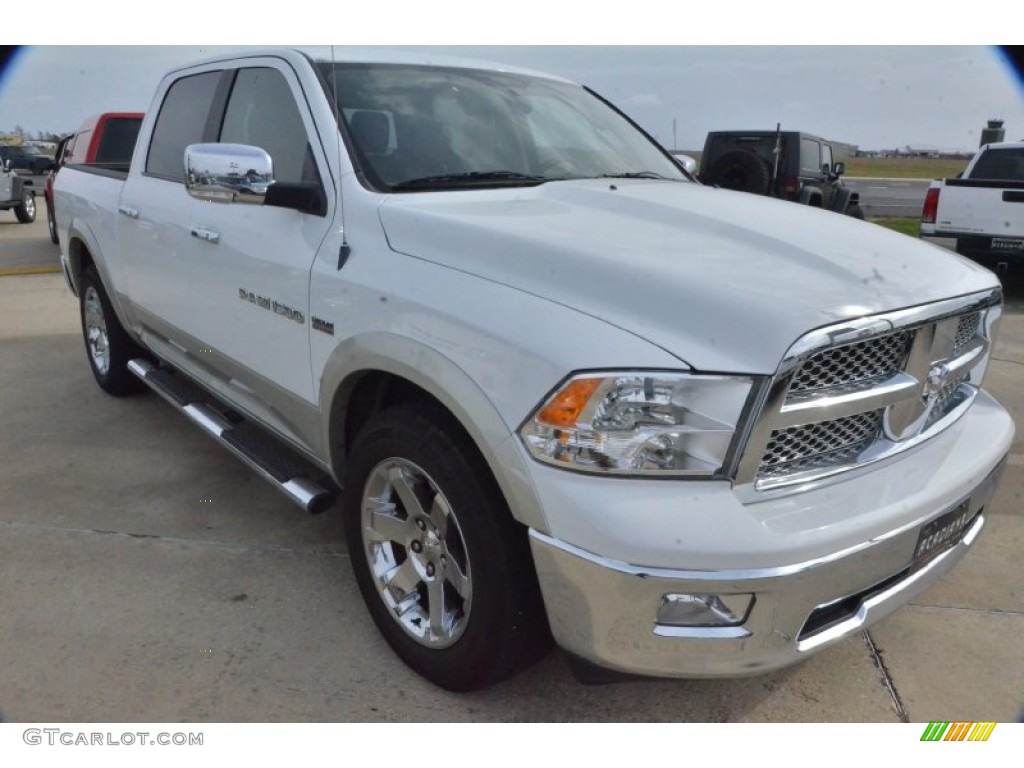 2011 Ram 1500 Laramie Crew Cab - Bright White / Light Pebble Beige/Bark Brown photo #10