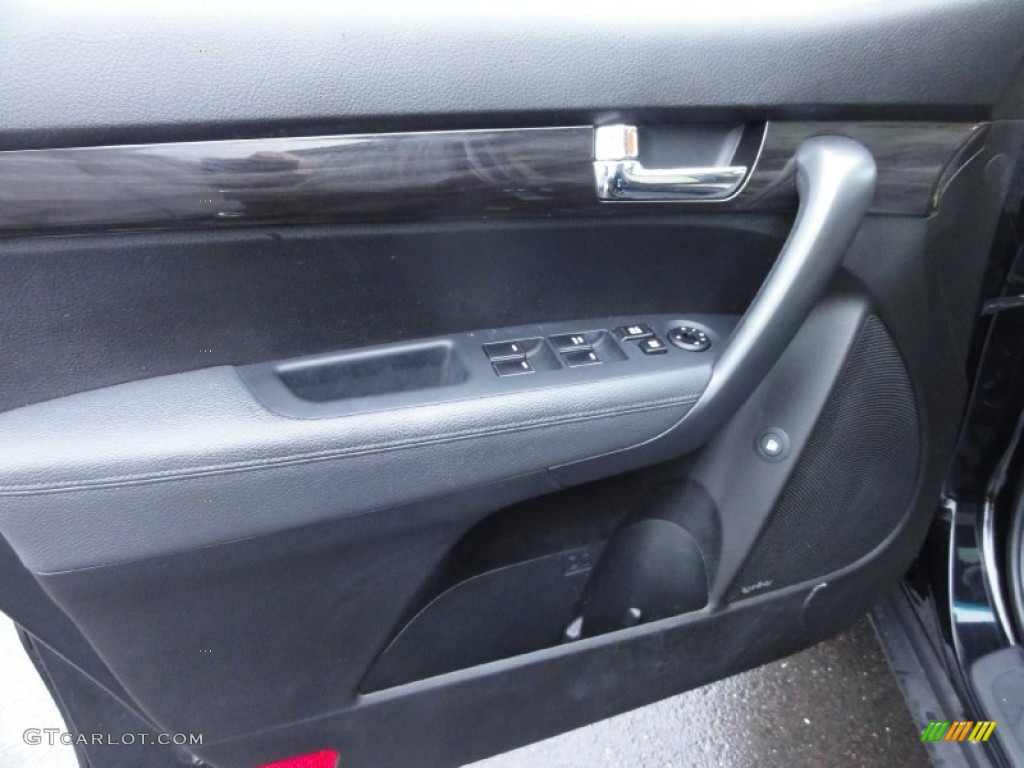 2011 Kia Sorento EX V6 AWD Black/Beige Door Panel Photo #74943394