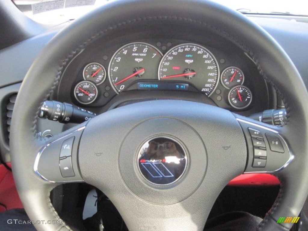 2013 Chevrolet Corvette Grand Sport Coupe Red Steering Wheel Photo #74943815