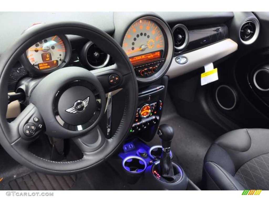 2013 Mini Cooper Hardtop Carbon Black Checkered Cloth Dashboard Photo #74945665