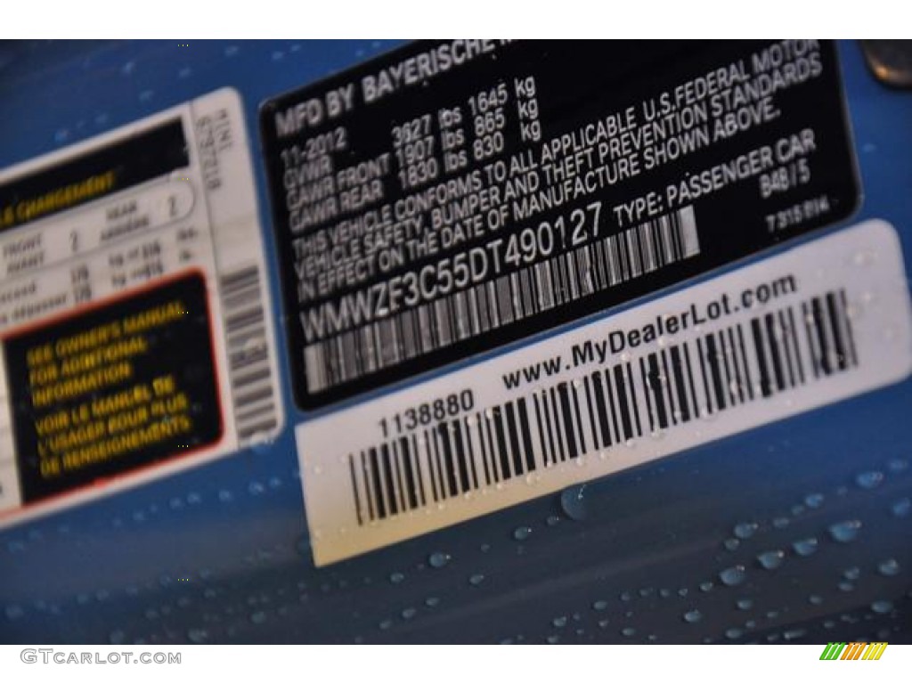 2013 Cooper Color Code B48 for Kite Blue Photo #74946187