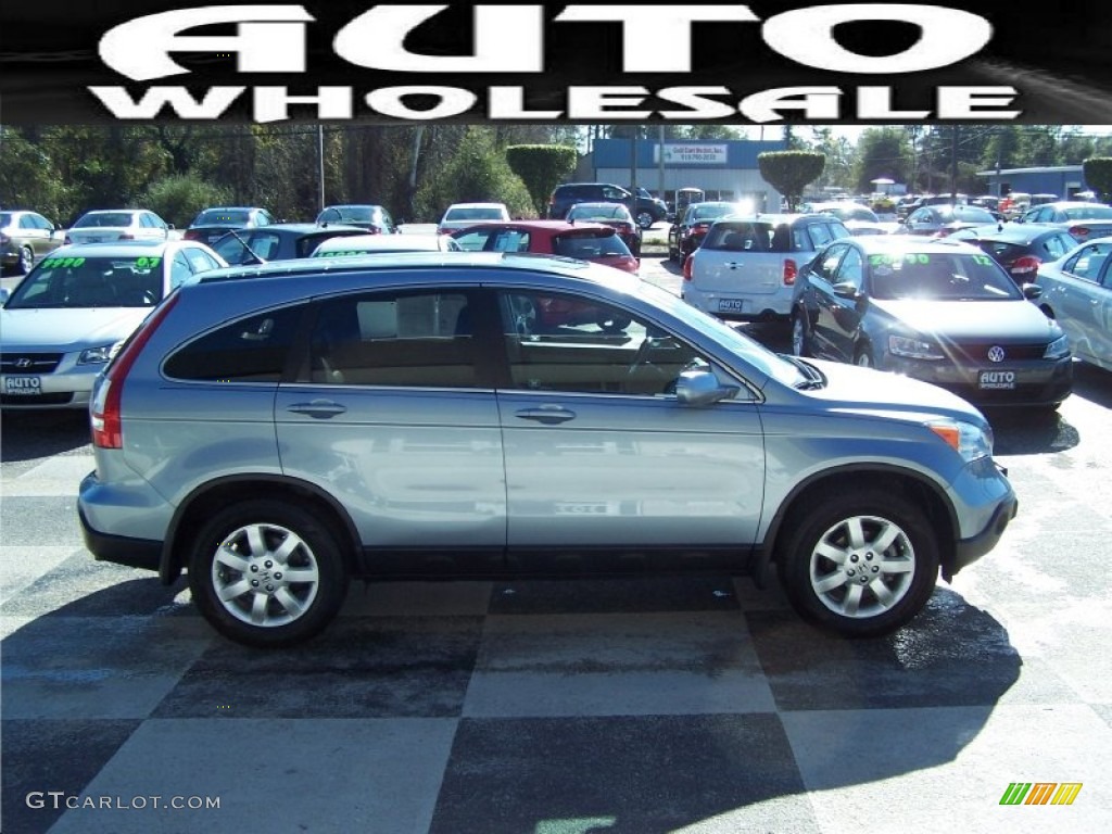 2009 CR-V EX-L - Glacier Blue Metallic / Gray photo #3