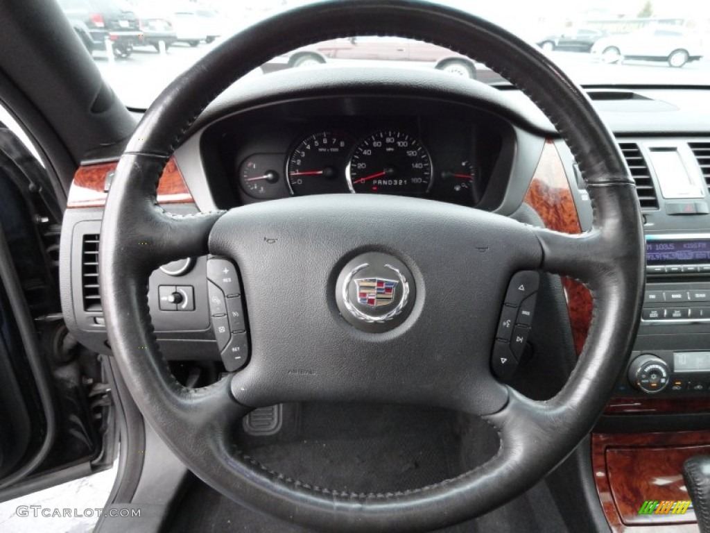 2007 Cadillac DTS Luxury Ebony Steering Wheel Photo #74946715