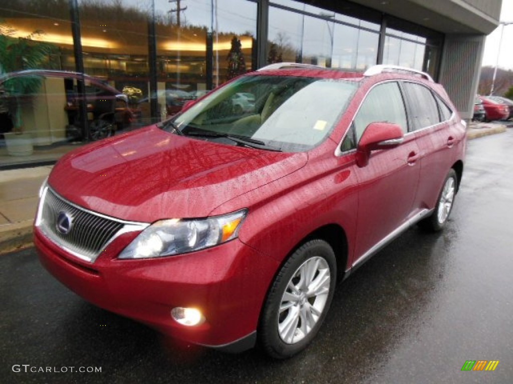 2010 RX 450h AWD Hybrid - Matador Red Mica / Parchment/Brown Walnut photo #3