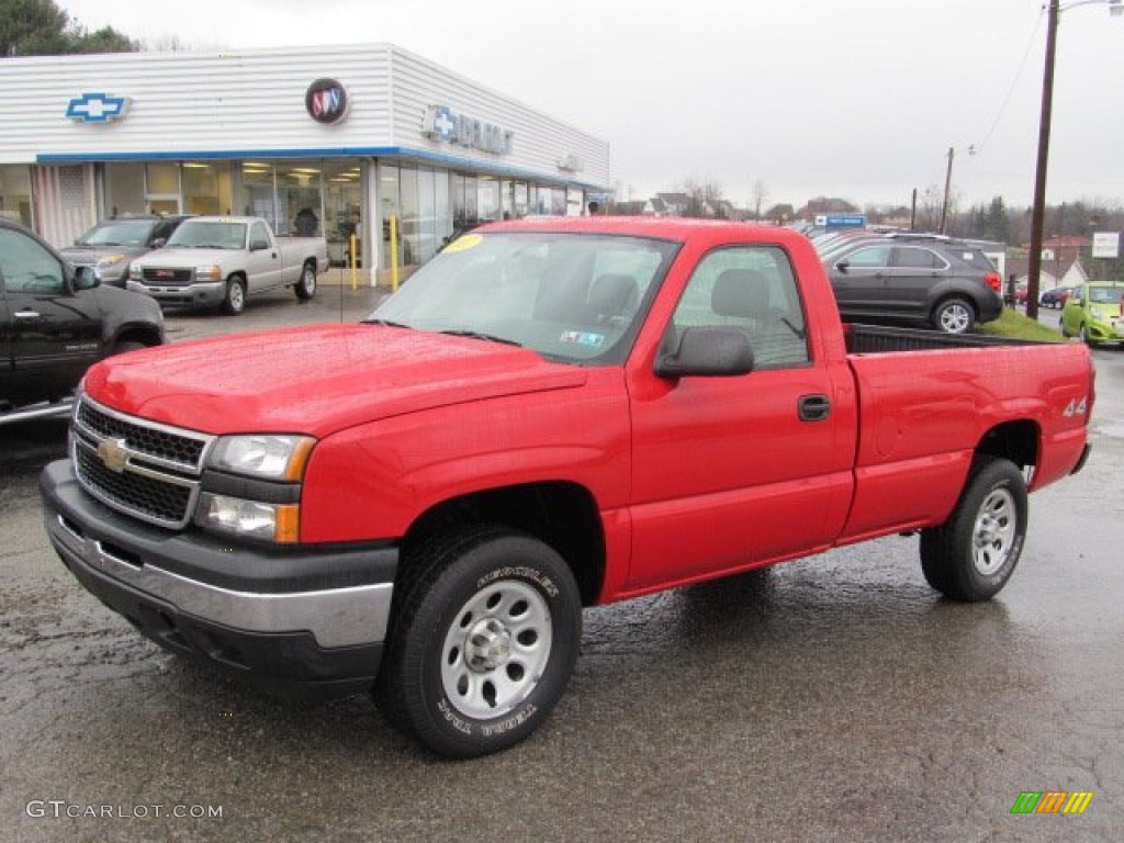 2007 Silverado 1500 Classic Work Truck Regular Cab 4x4 - Victory Red / Dark Charcoal photo #1