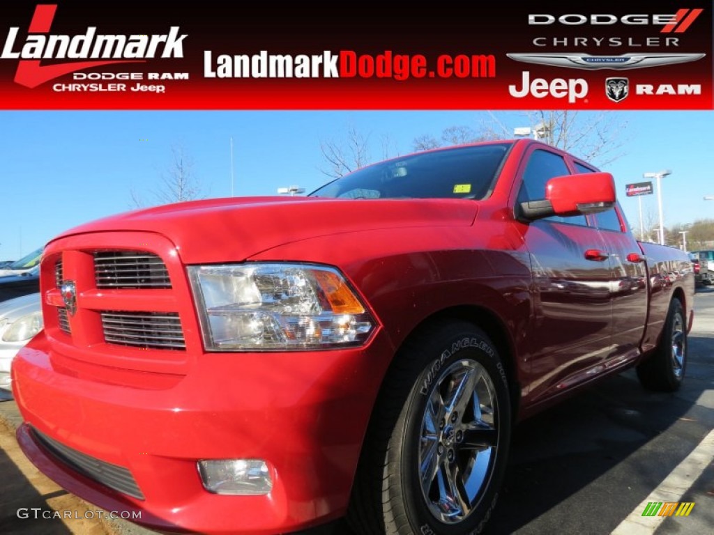 2011 Ram 1500 Sport Quad Cab - Flame Red / Dark Slate Gray/Medium Graystone photo #1