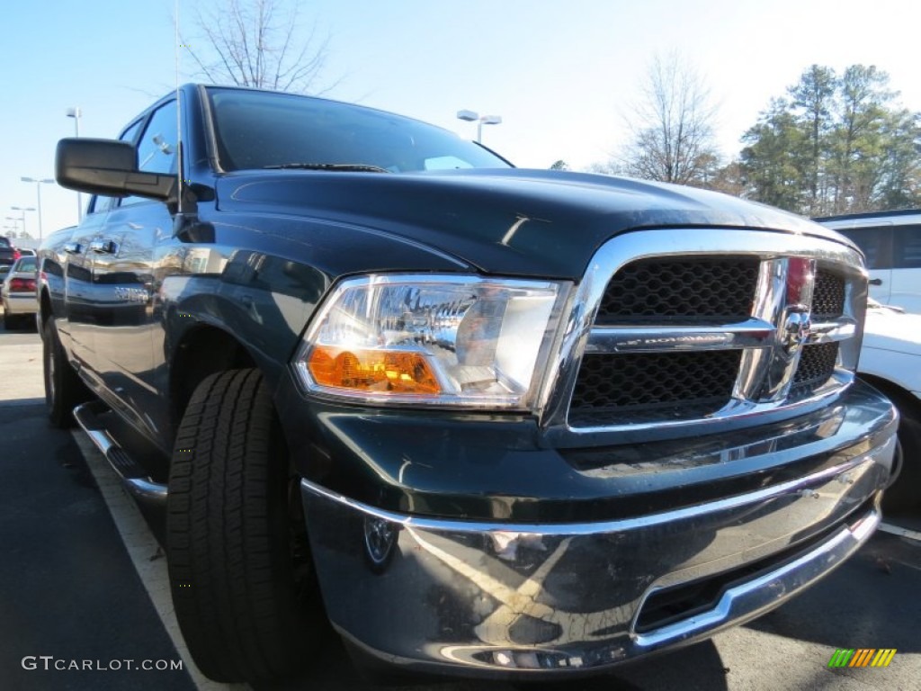 2011 Ram 1500 SLT Quad Cab - Hunter Green Pearl / Dark Slate Gray/Medium Graystone photo #4