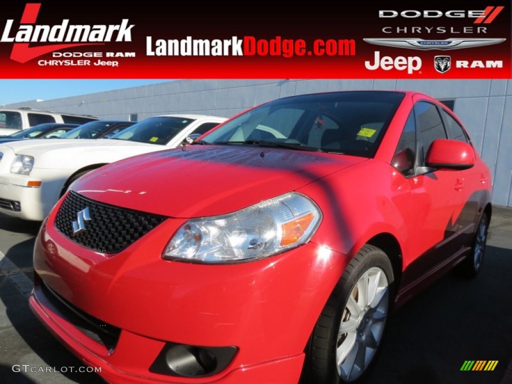 2009 SX4 Sport Sedan - Vivid Red / Black photo #1