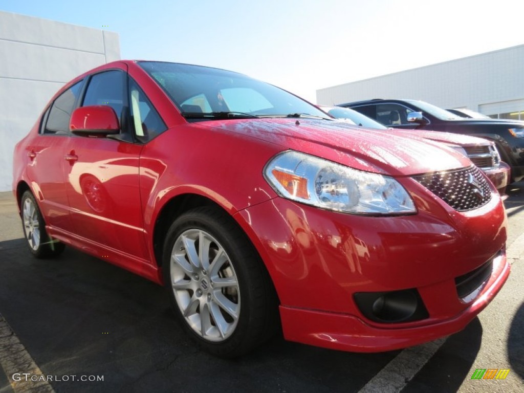2009 SX4 Sport Sedan - Vivid Red / Black photo #4