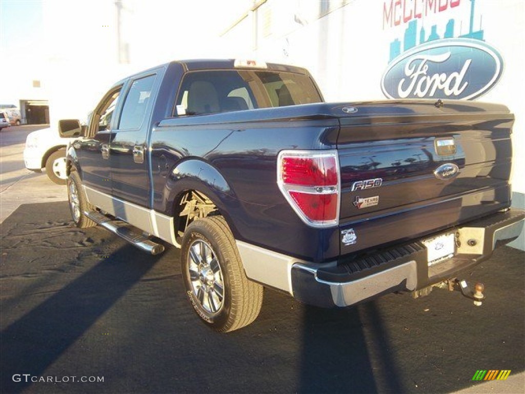 2010 F150 XLT SuperCrew - Dark Blue Pearl Metallic / Medium Stone photo #9