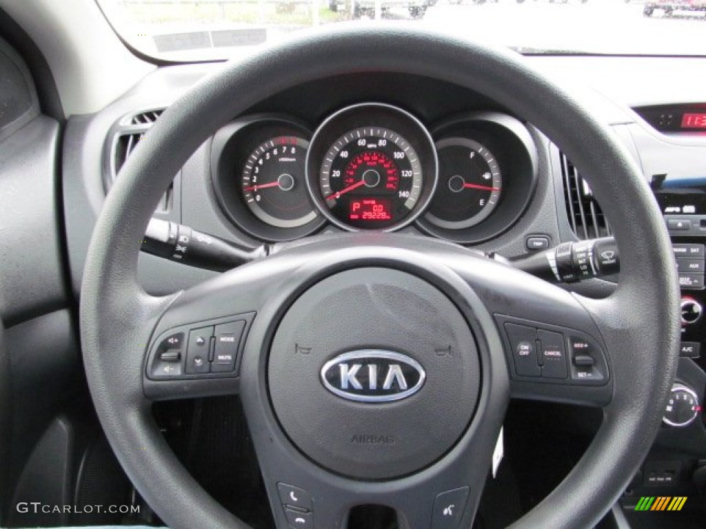 2010 Kia Forte Koup EX Black Steering Wheel Photo #74958439