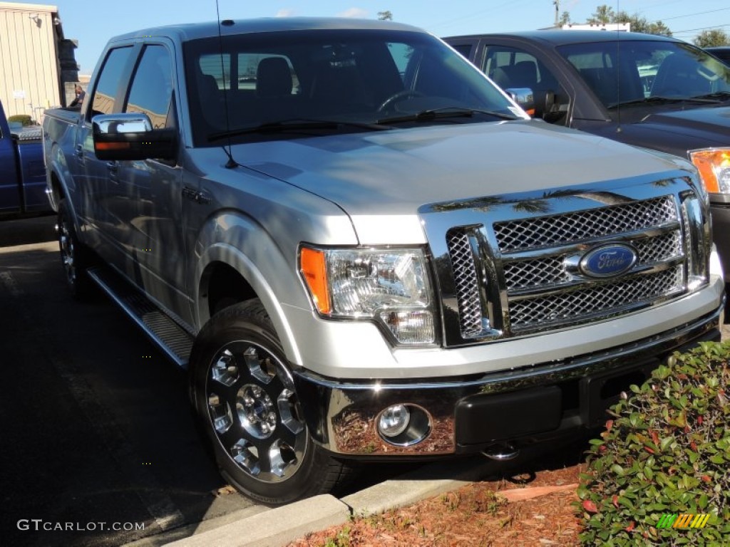 2010 F150 Lariat SuperCrew 4x4 - Ingot Silver Metallic / Black photo #1