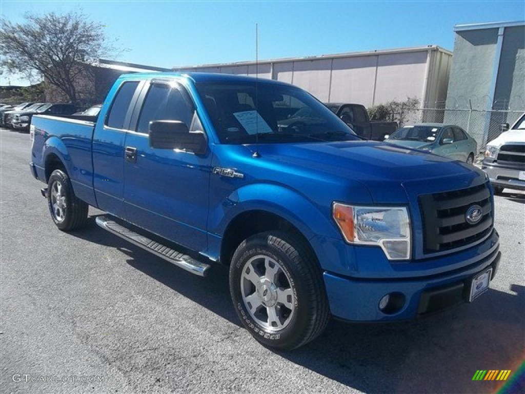 2010 F150 STX SuperCab - Blue Flame Metallic / Medium Stone photo #1