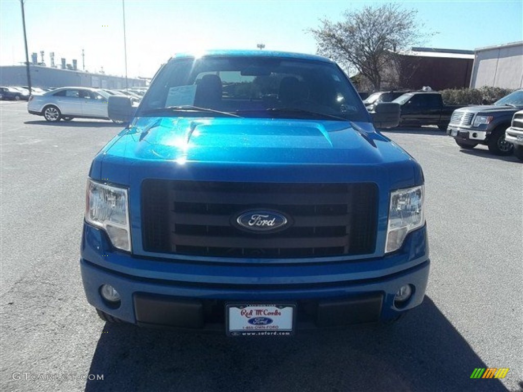 2010 F150 STX SuperCab - Blue Flame Metallic / Medium Stone photo #8