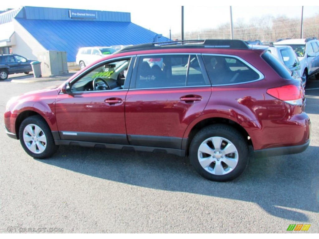 2012 Outback 2.5i Premium - Ruby Red Pearl / Off Black photo #11