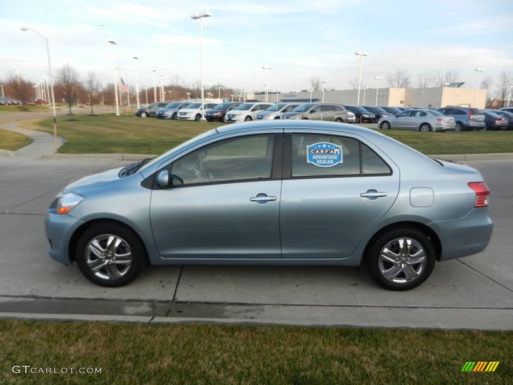 2009 Yaris Sedan - Zephyr Blue Metallic / Dark Charcoal photo #6