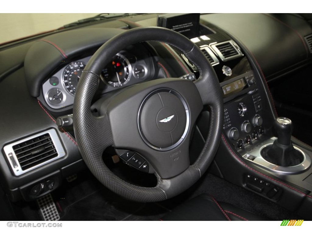 2007 Aston Martin V8 Vantage Coupe Obsidian Black Steering Wheel Photo #74970628