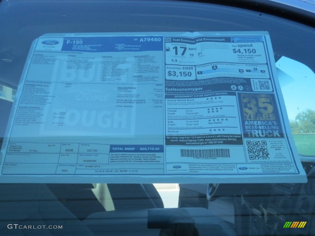 2013 Ford F150 STX Regular Cab Window Sticker Photos